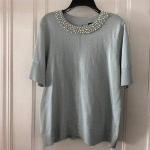 Karl Lagerfeld beaded cotton sweater